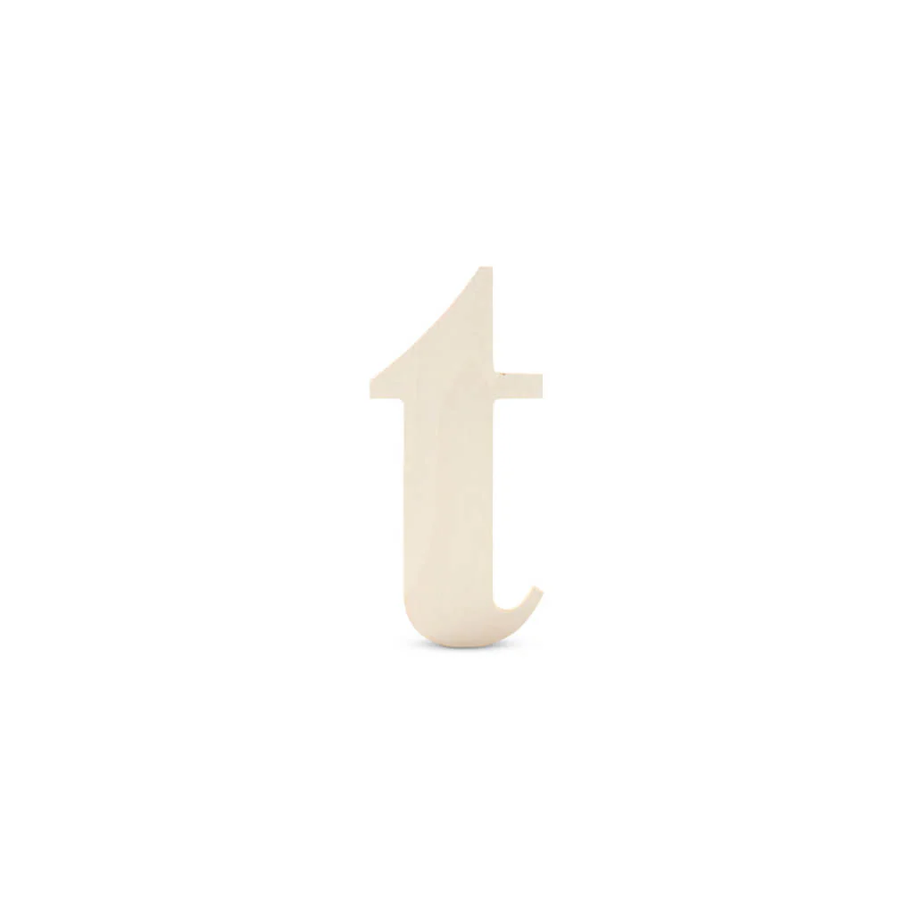 Wooden Lowercase Serif Letter T