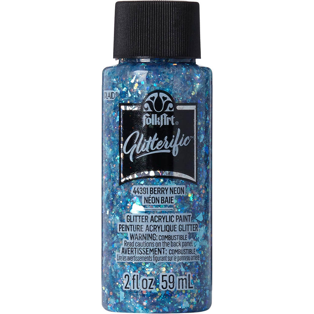 PLAID Folkart Glitterific Neon Acrylic Paint, 2oz