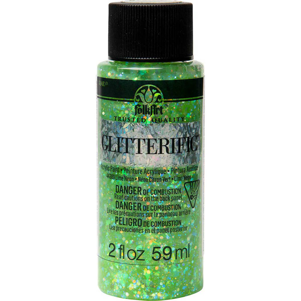 PLAID Folkart Glitterific Neon Acrylic Paint, 2oz - Image 2