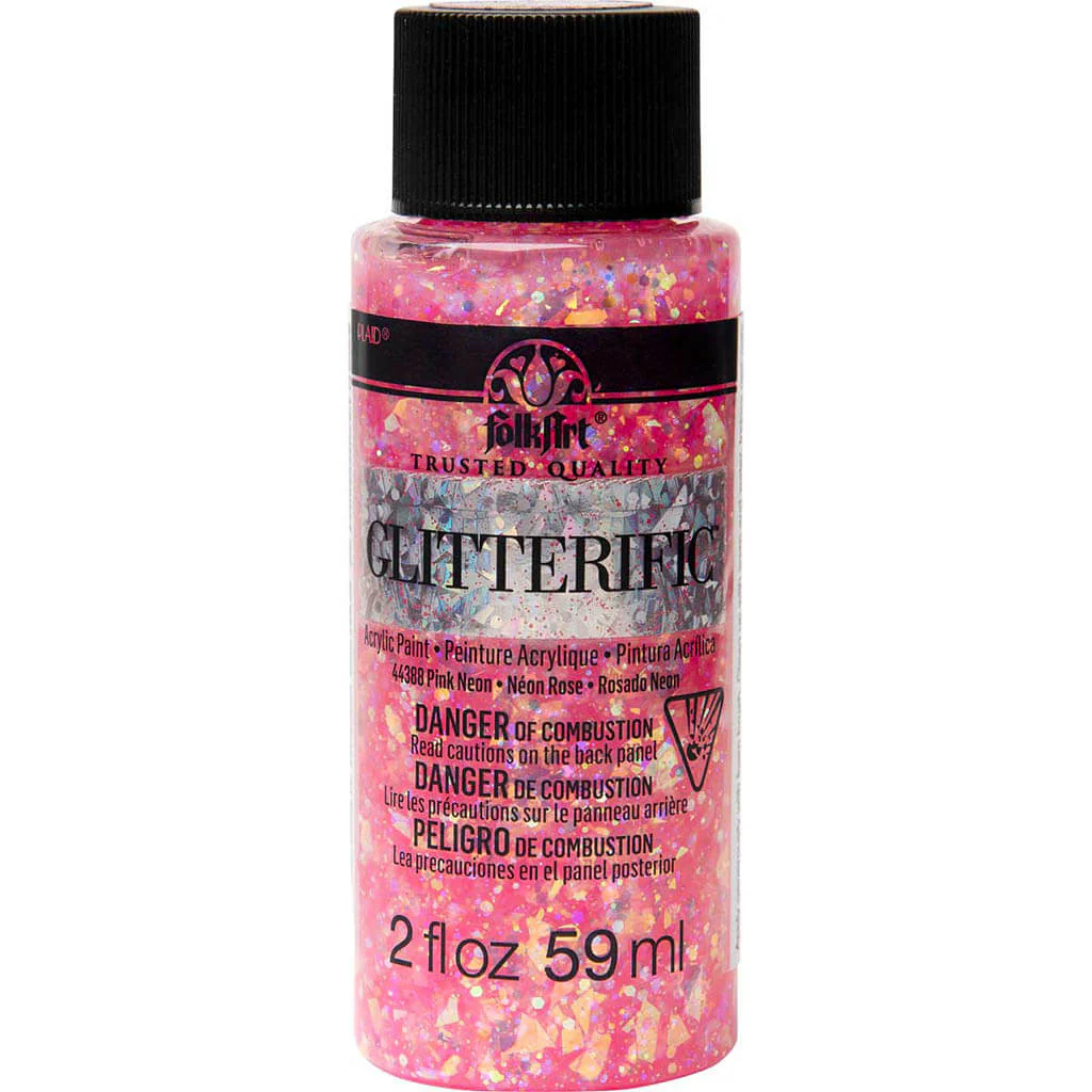 PLAID Folkart Glitterific Neon Acrylic Paint, 2oz - Image 3