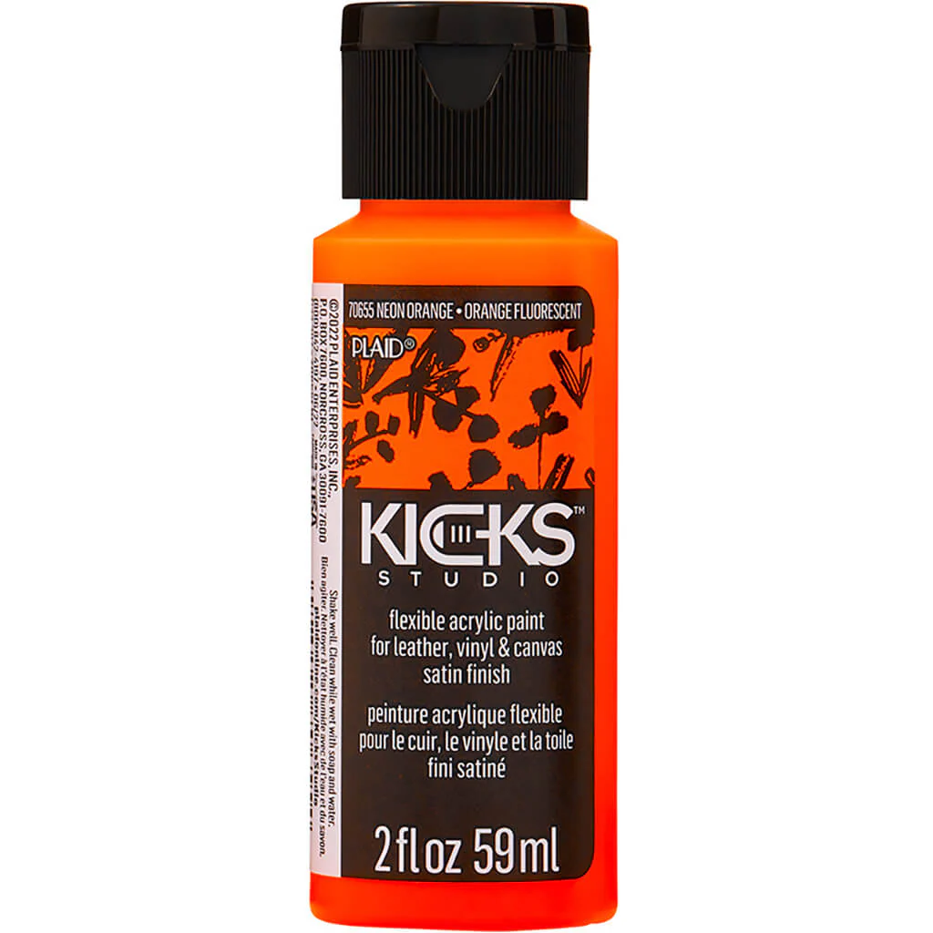 PLAID Kicks Studio Shoe Paint Neon Pink, 2oz - Image 2