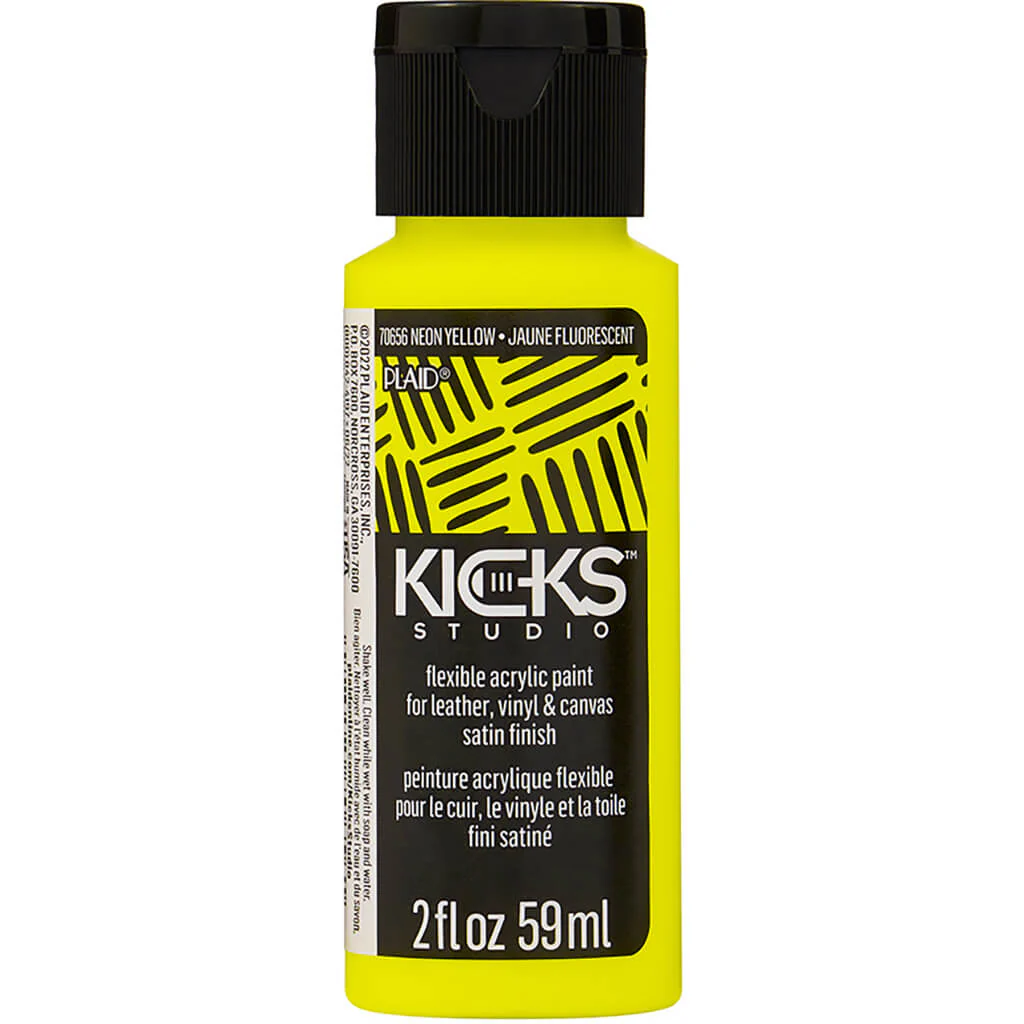 PLAID Kicks Studio Shoe Paint Neon Pink, 2oz - Image 4