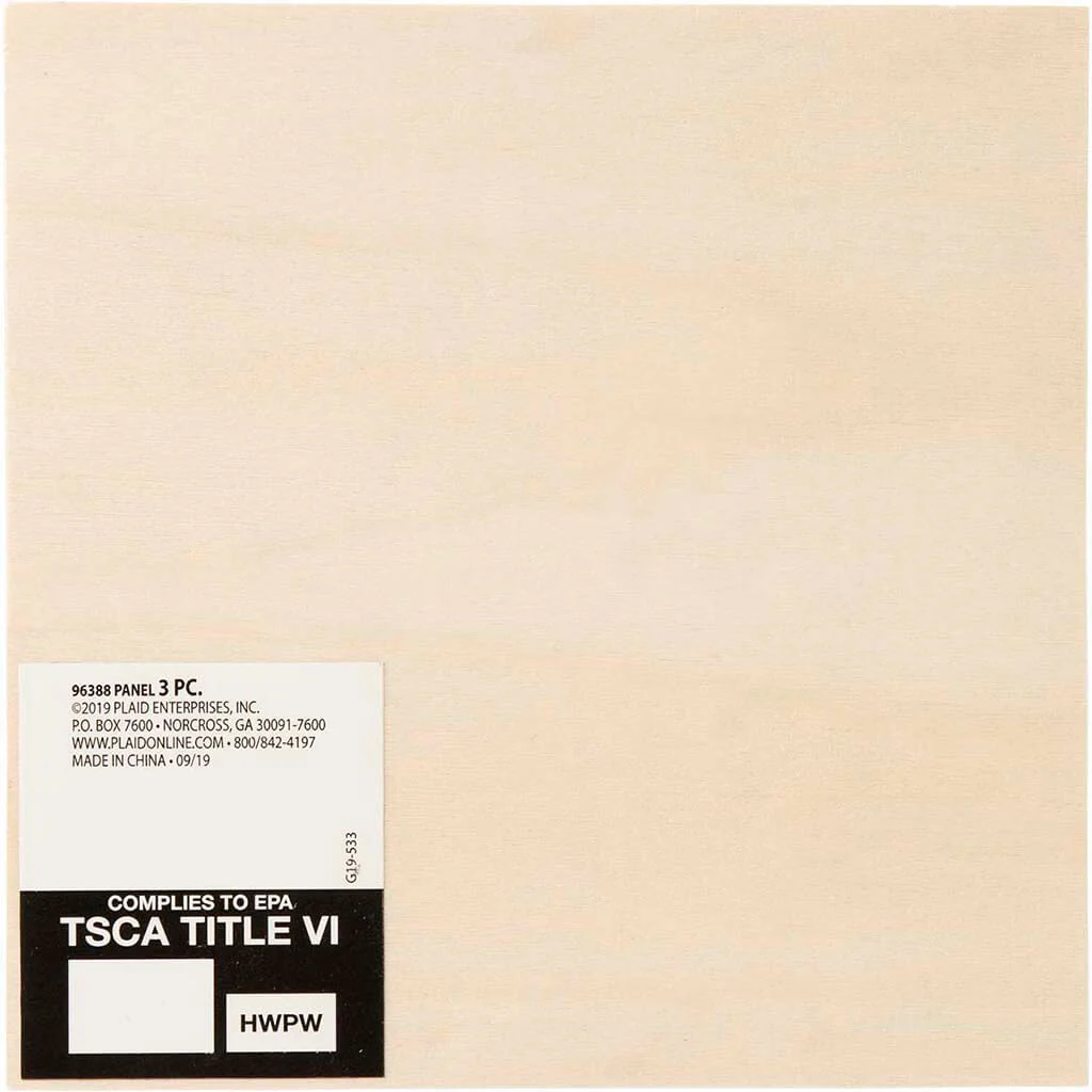 Plaid Wood Surfaces Plaques Square 6in x 6in 3pc