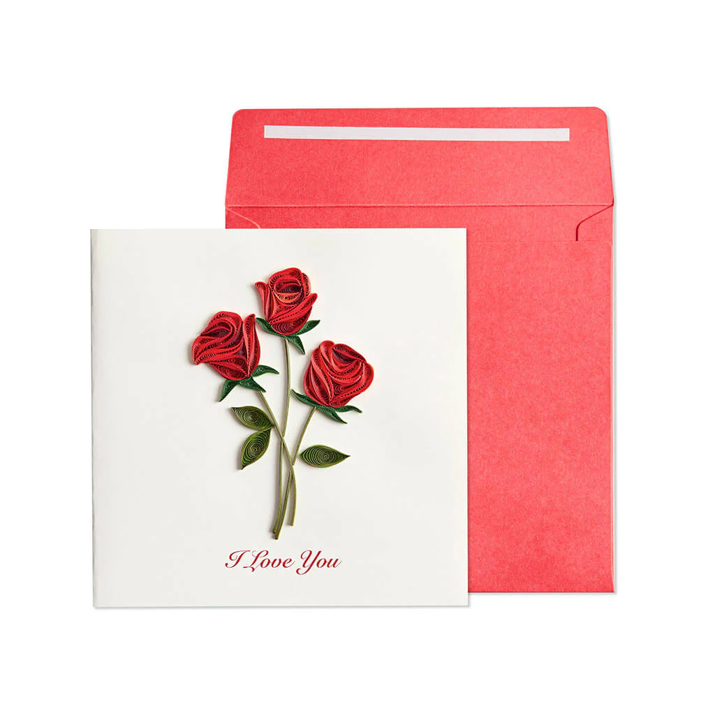 Valentine's Day Card Three Roses