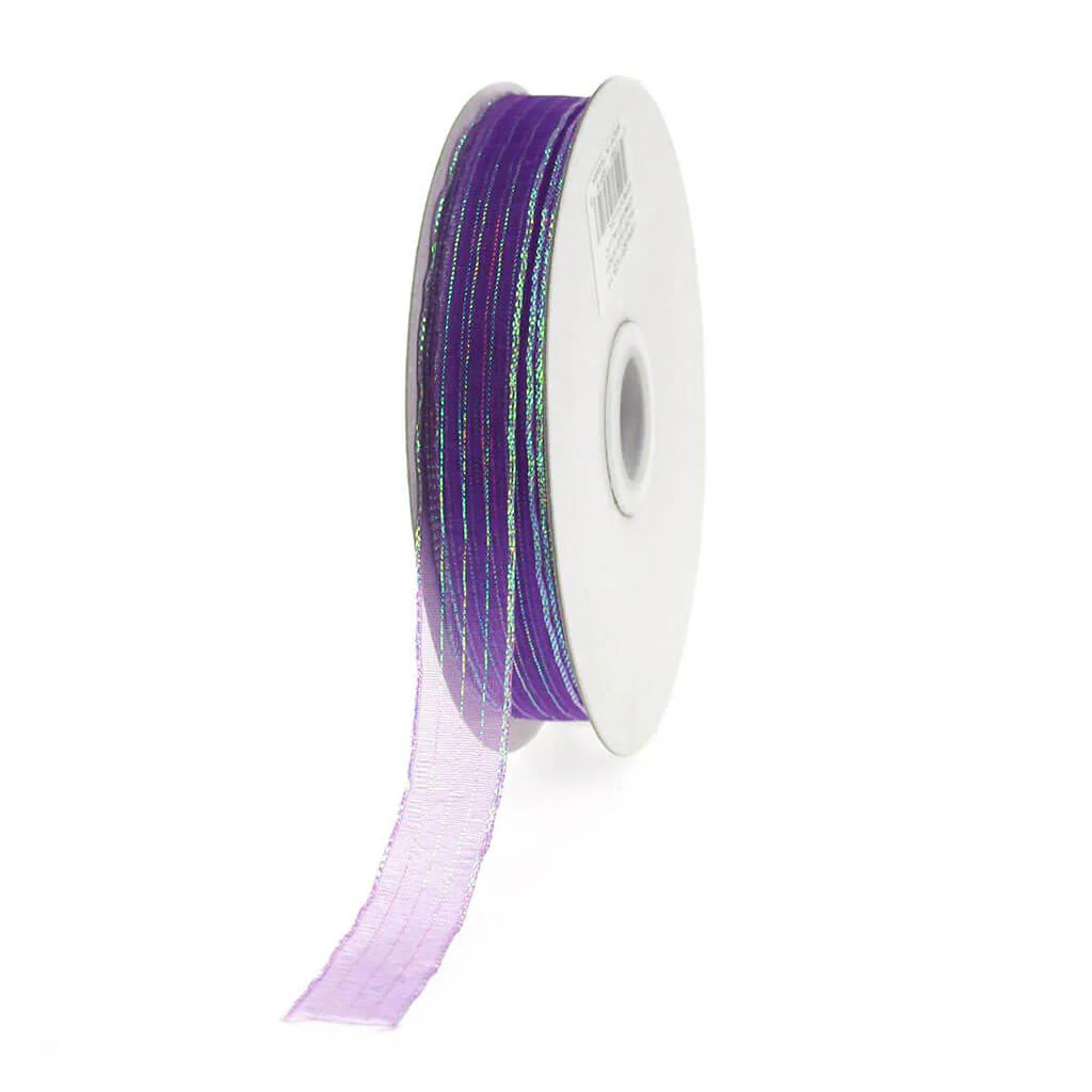 Striped Chiffon #3 5/8in Purple
