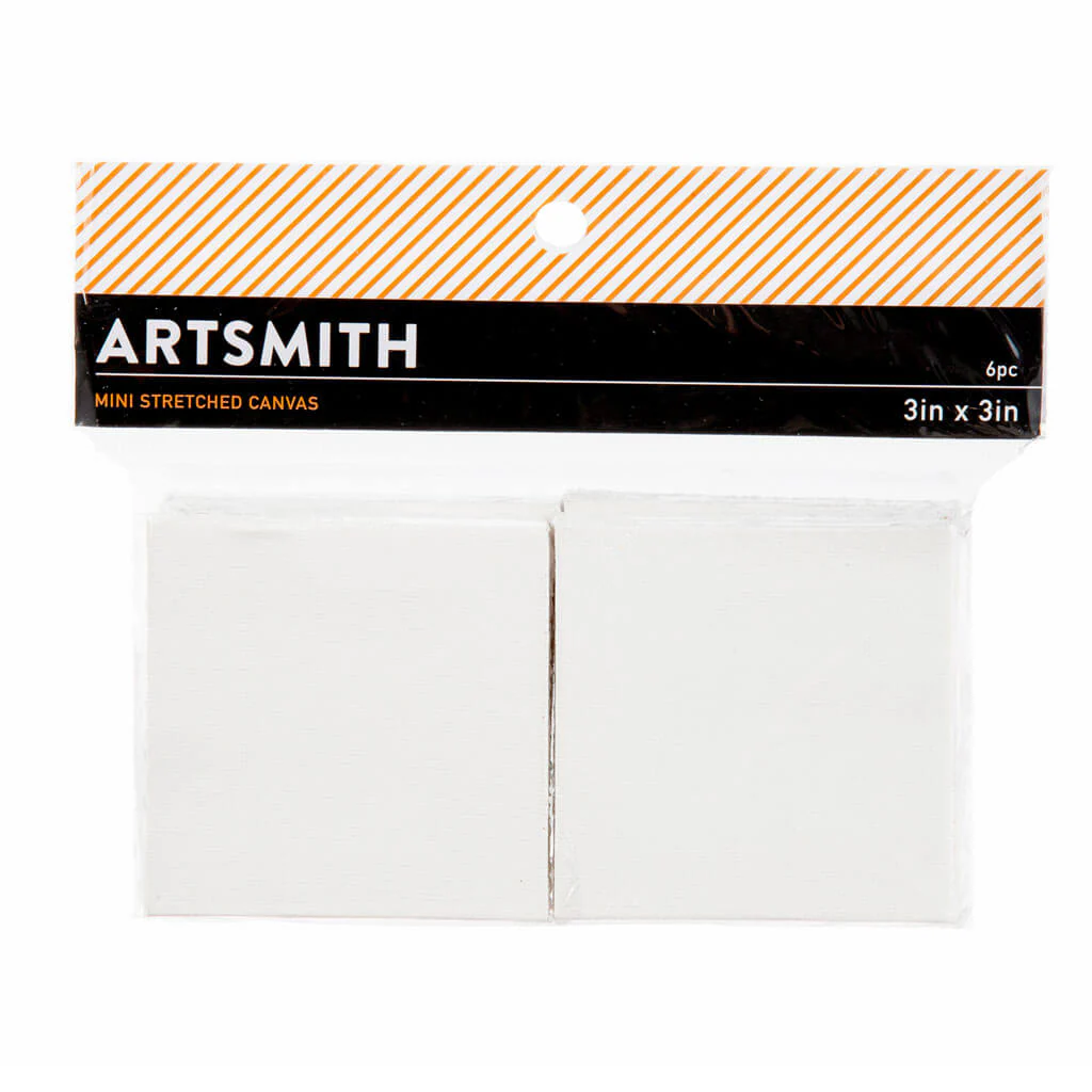 Mini Cotton Value Pack Stretched Canvas 6pk 3in x 3in