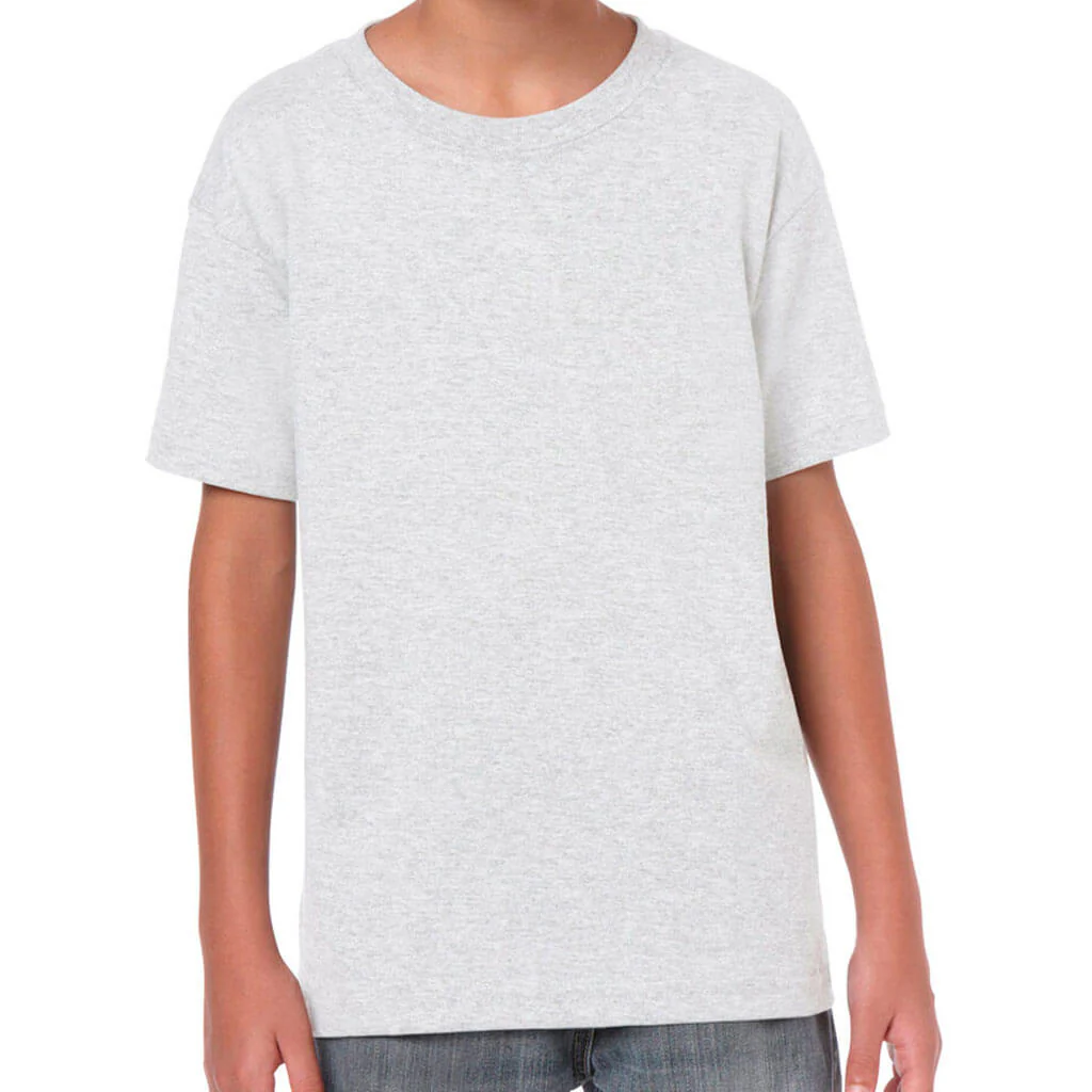 Gildan Youth T-Shirt Ash Gray - Image 2