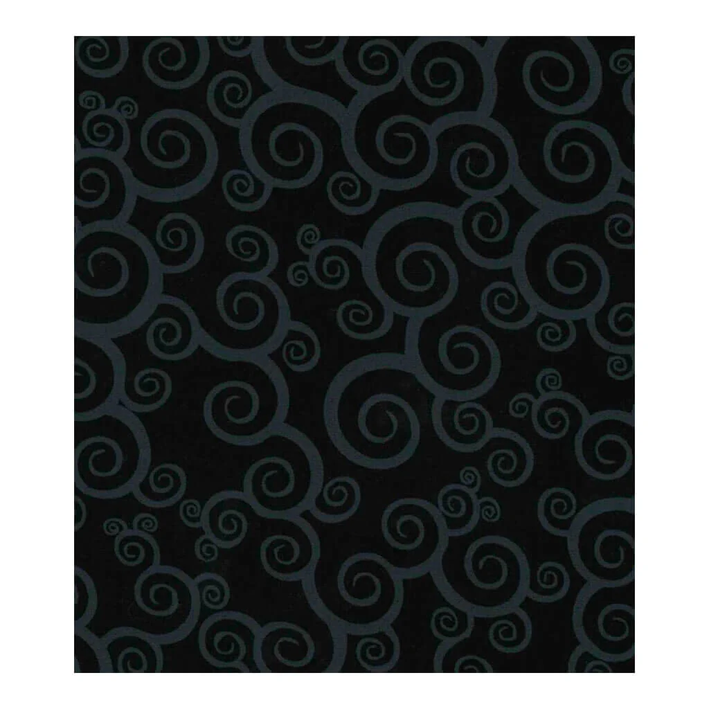 Keepsake Calico Cotton Fabric Scroll on Black