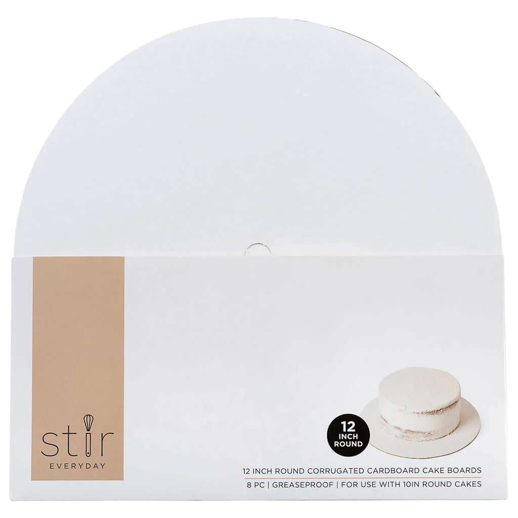 Round Corrugated Cardboard Cake Boards 8pk 12in