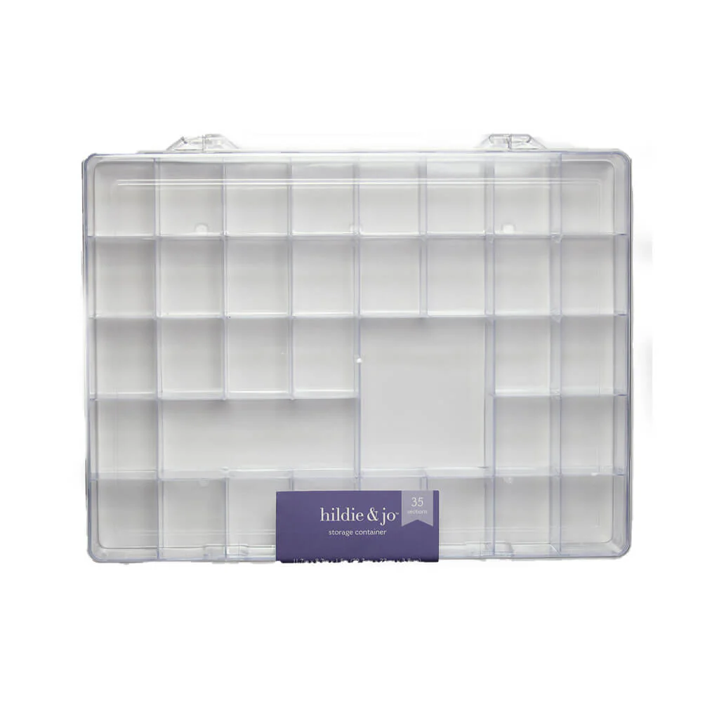 Plastic Storage Container With 35 Compartments 12in