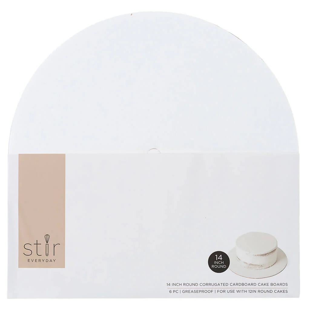 Round Corrugated Cardboard Cake Boards 6pk 14in