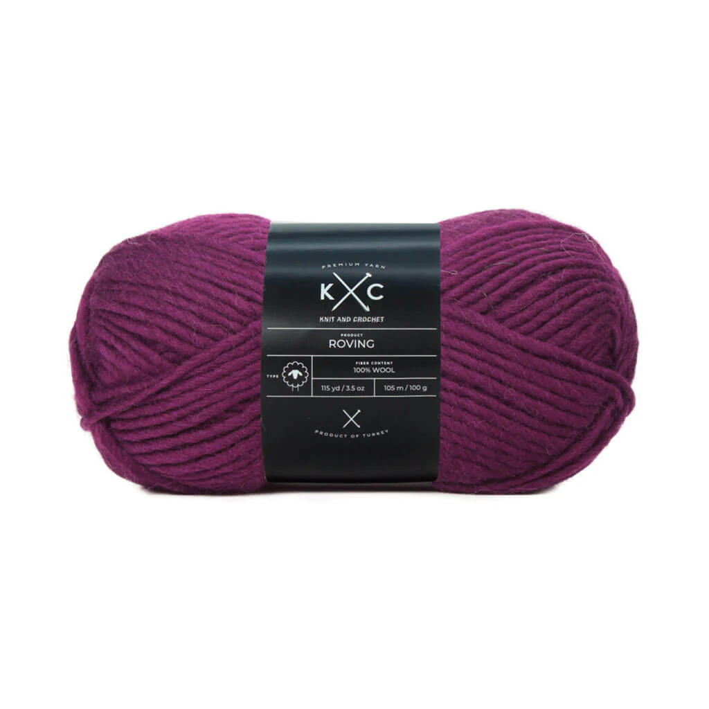 Craft Roving Yarn Bulky Wool 115yd 3.5oz Plum