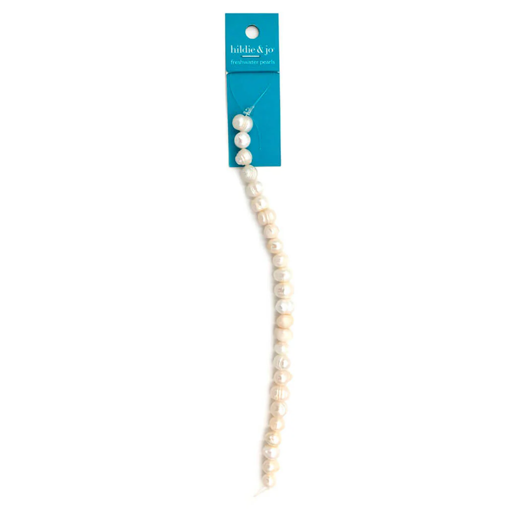 White Freshwater Pearl Assorted Strung Beads 26pk 7in