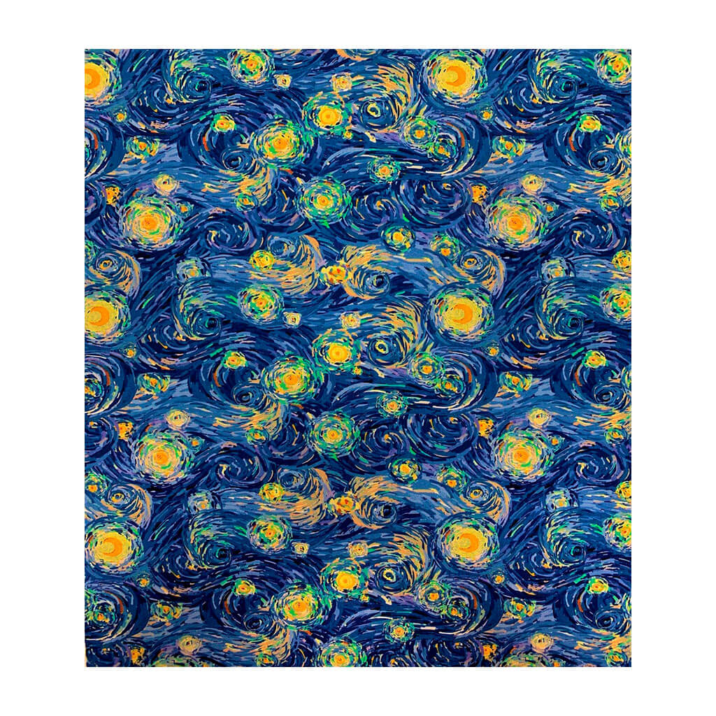 Blue & Yellow Swirls Quilt Cotton Fabric