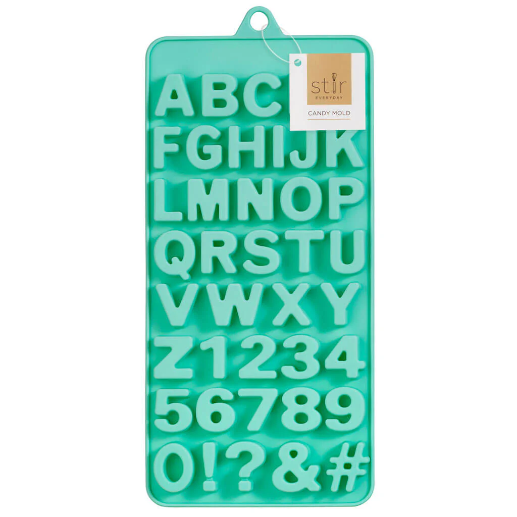 Silicone Letters & Numbers Candy Mold 4in x 9in