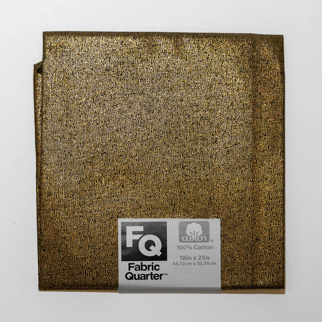 Metallic Gold Cotton Fabric Quarter 1pc 18in x 21in