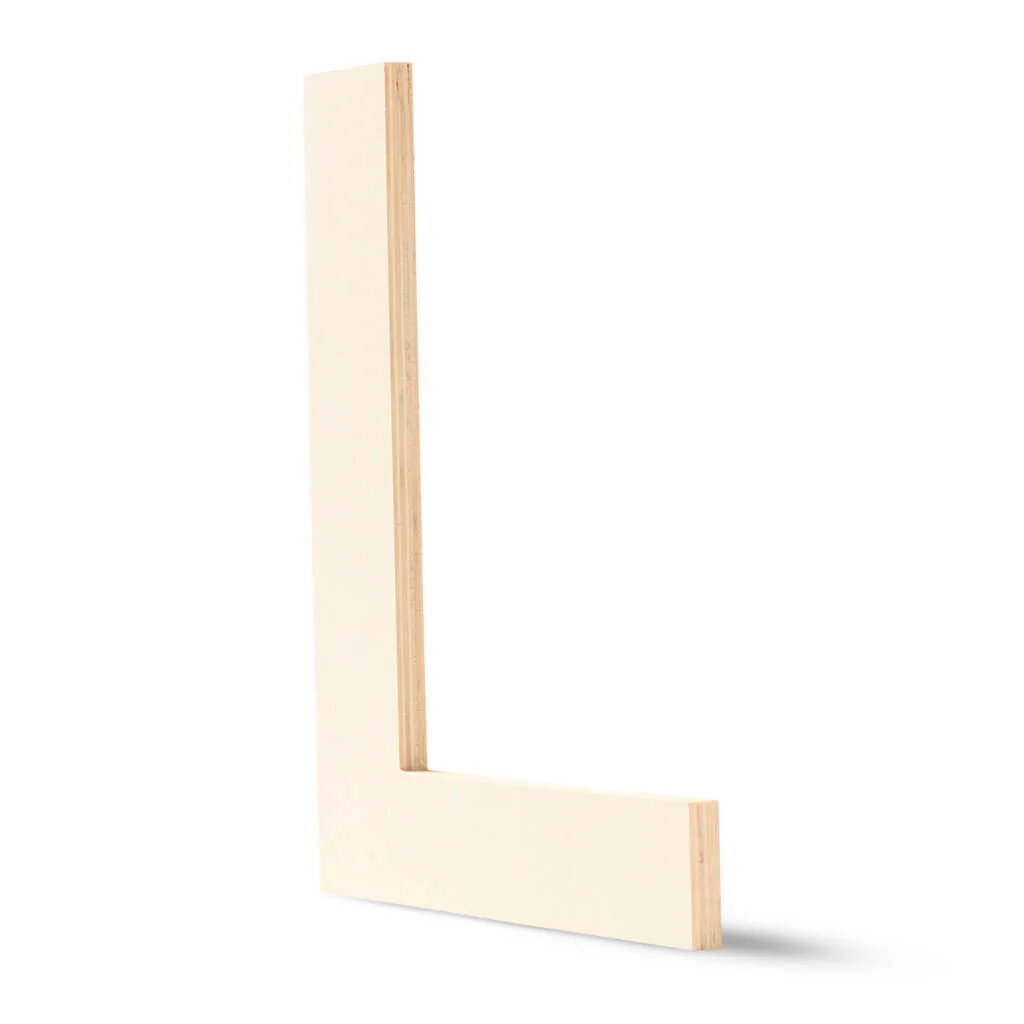 Wood Flat Sans Serif Font Letters Uppercase L 12in