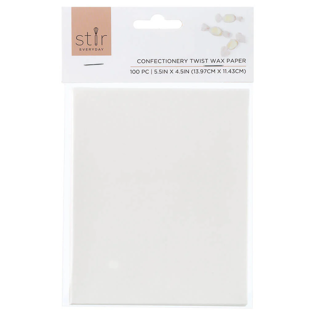 Confectionery Twist Wax Paper 100pk 5.5in x 4.5in