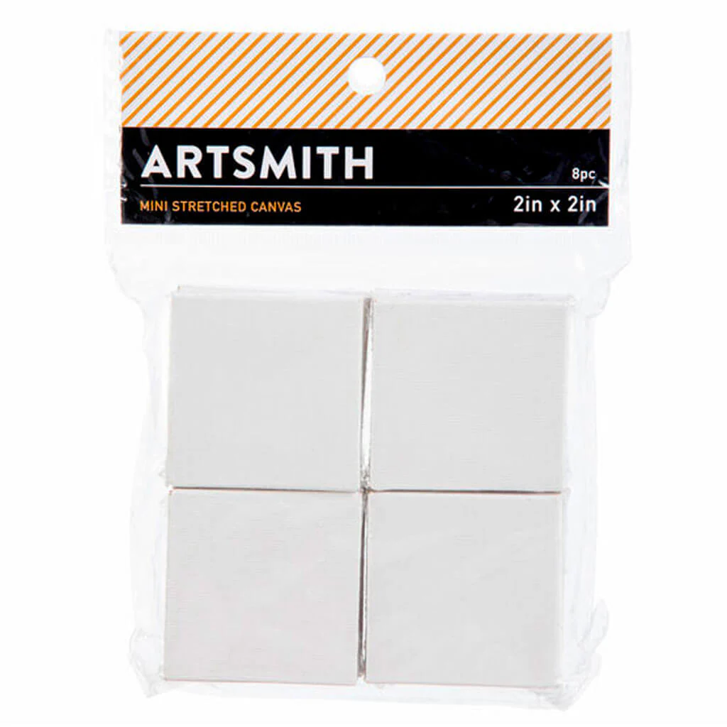 Mini Cotton Value Pack Stretched Canvas 8pk 2in x 2in