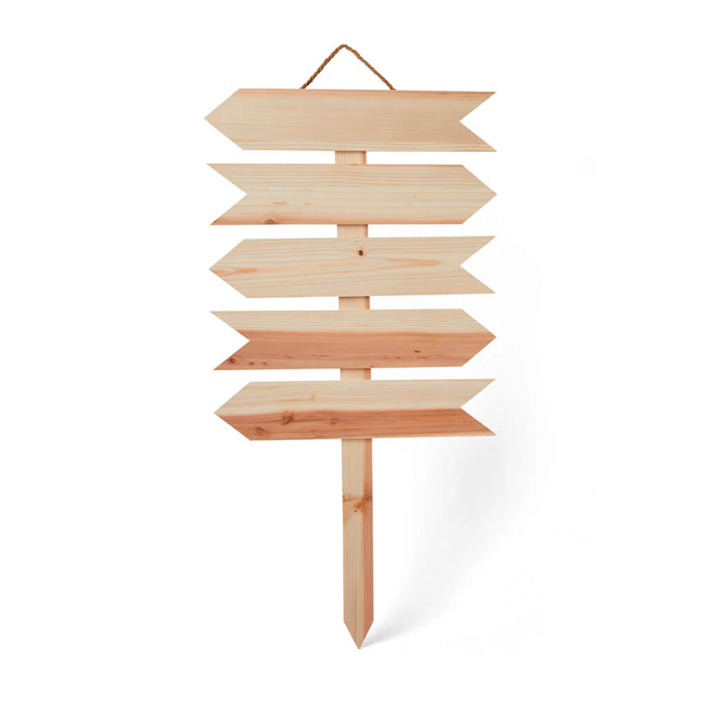 Wood 5 Arrow Plank Yard Sign 36in