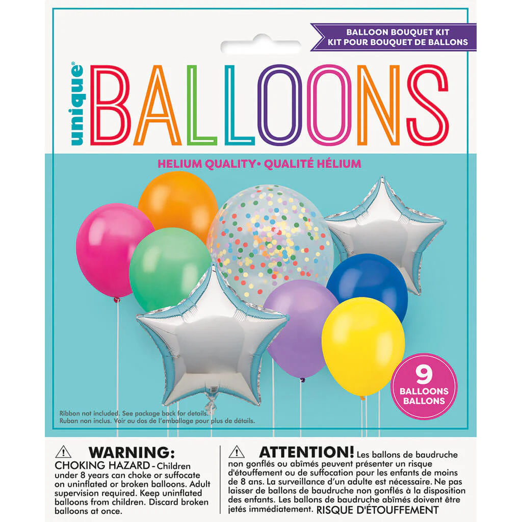 Colorful Star Foil & Latex Balloon Kit, 9pc