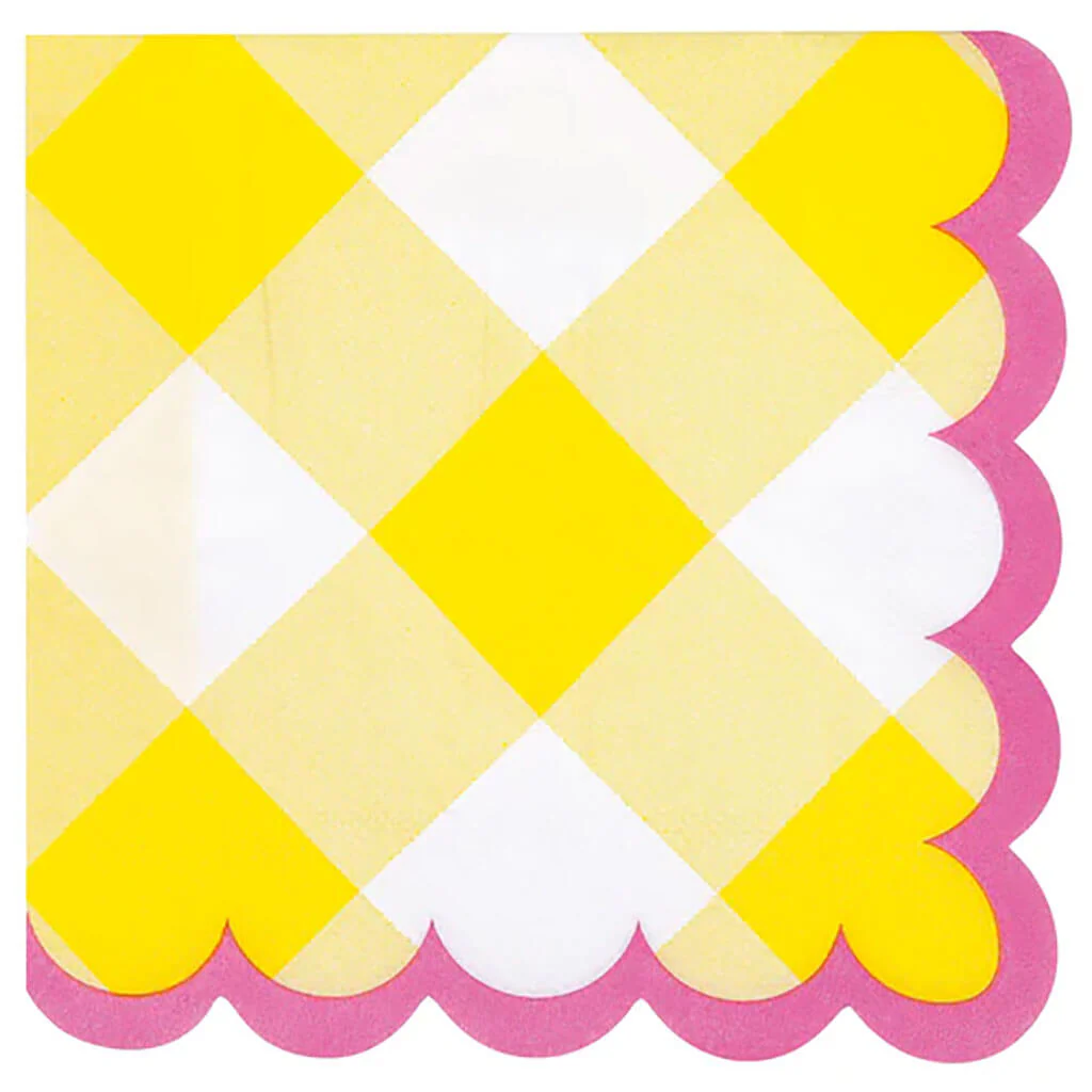 Pastel Gingham Beverage Napkins, 16ct