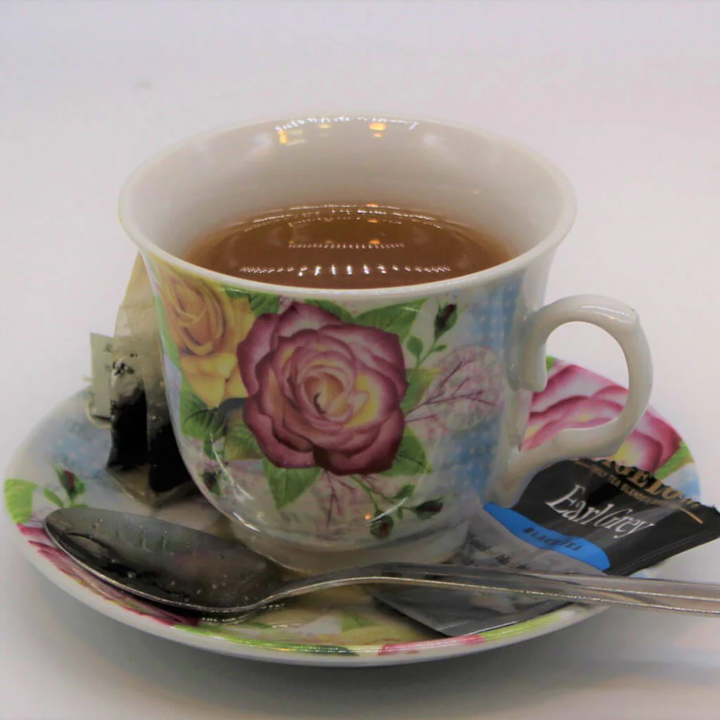 Fake Cup Of Tea In Blue Floral Pattern with Saucer