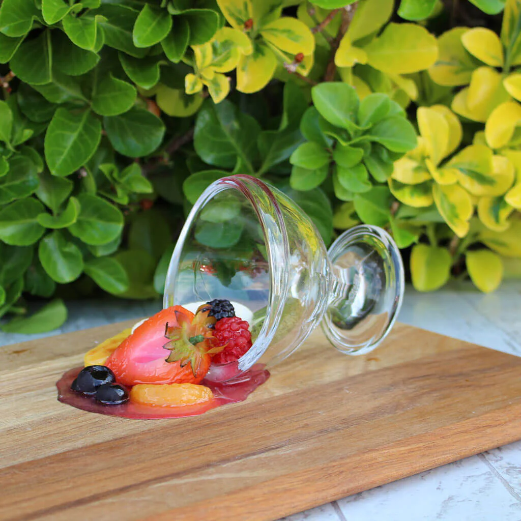 Spilled Glass Of Fruit Cocktail