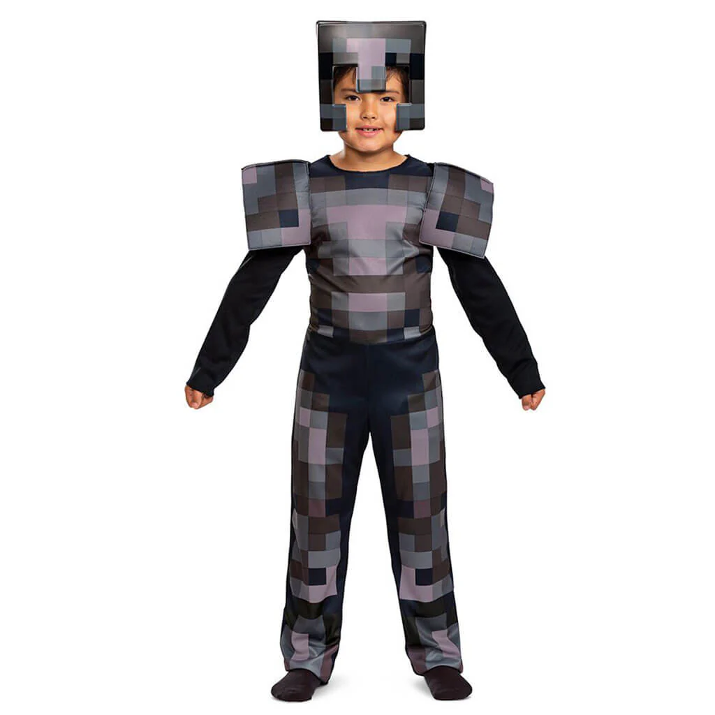 Netherite Armor Classic Jumpsuit Child Costume, Small 4 to 6 - Image 3