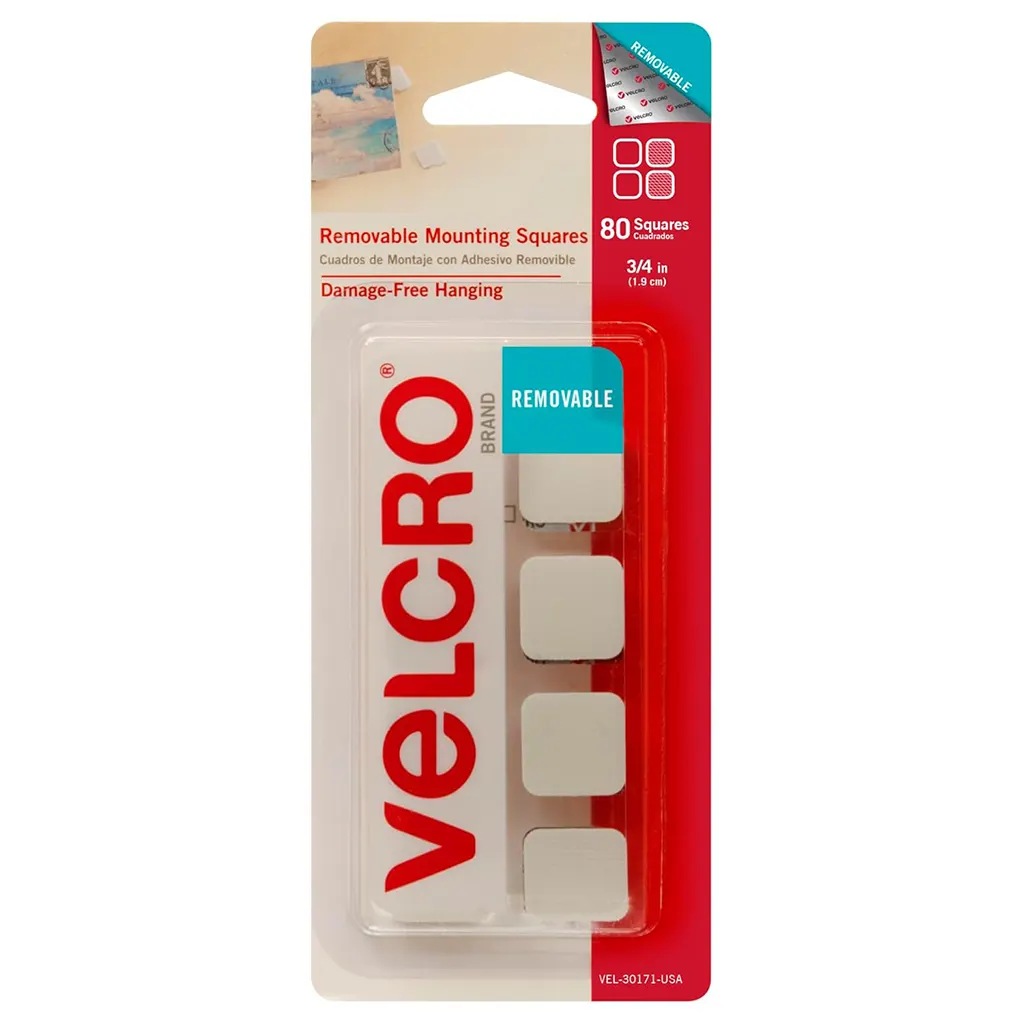Removable Mounting Tape, Square 3/4in