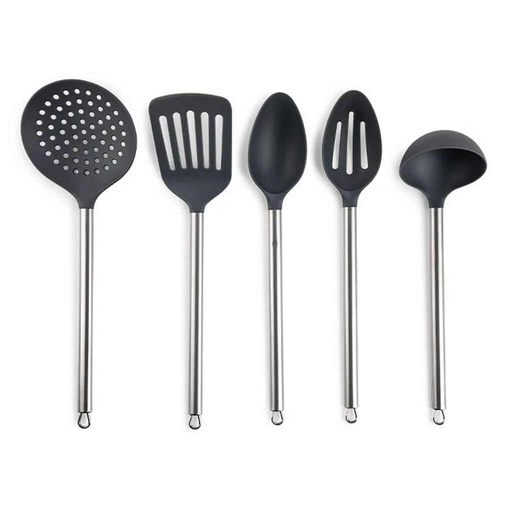 Classic Nylon & Stainless Steel Utensil Set 5pc, Graphite