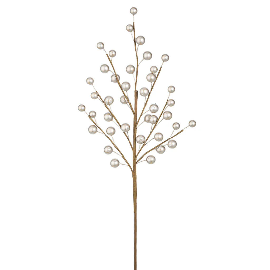 Champagne Metallic Berry Stem, 18.5in
