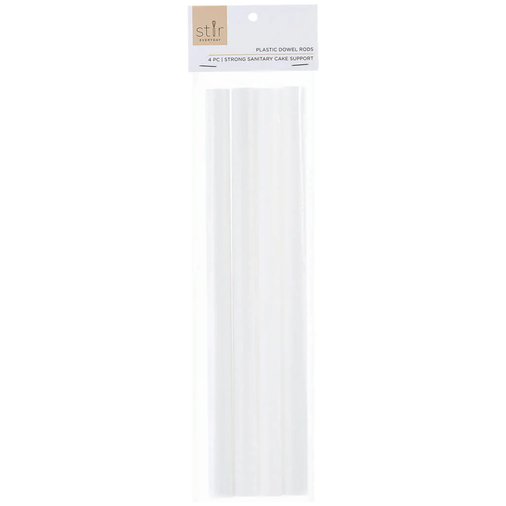 White Plastic Dowel Rods 4pk, 15in x 14in