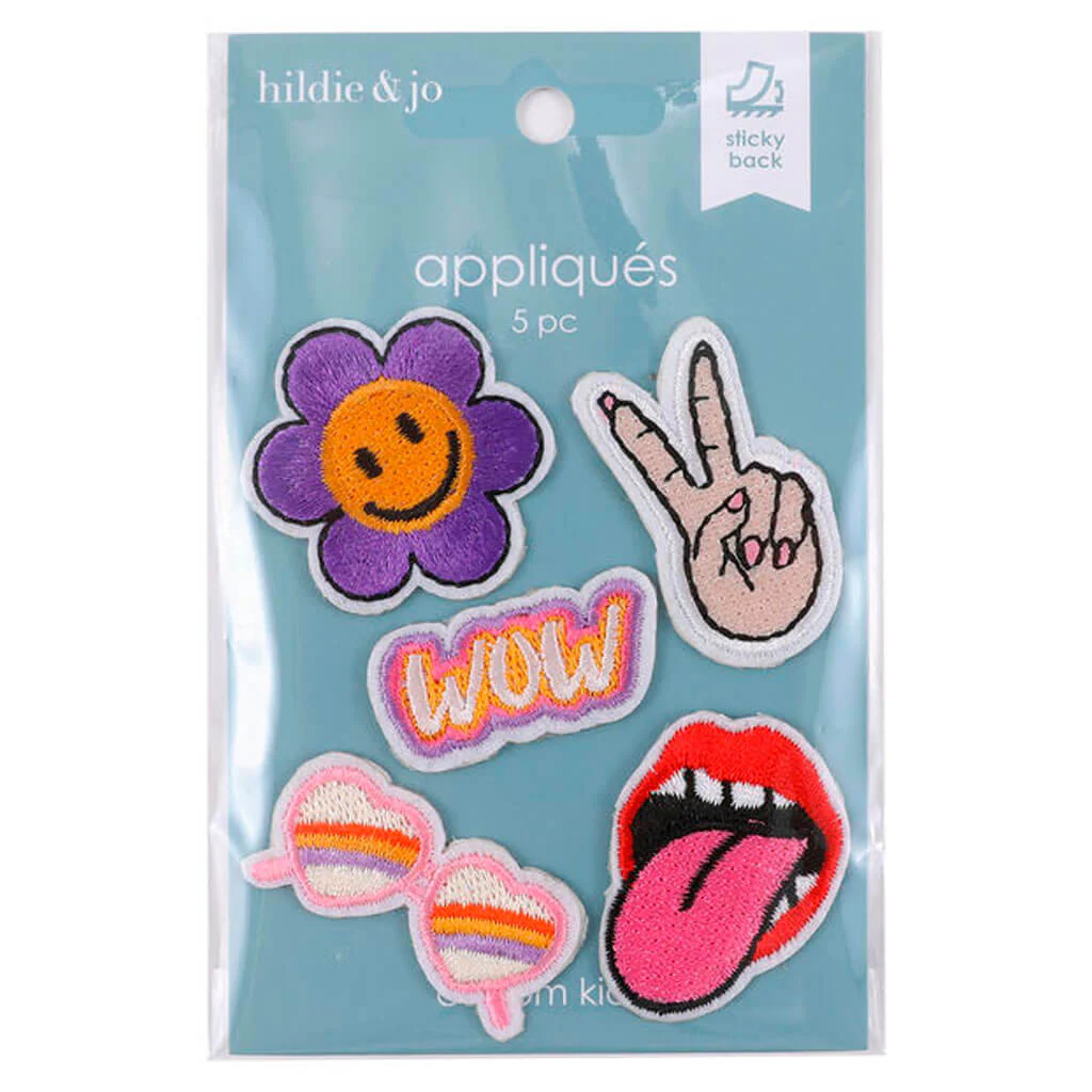 Wow & Girl Power Sticky Back Shoe Appliques 5ct