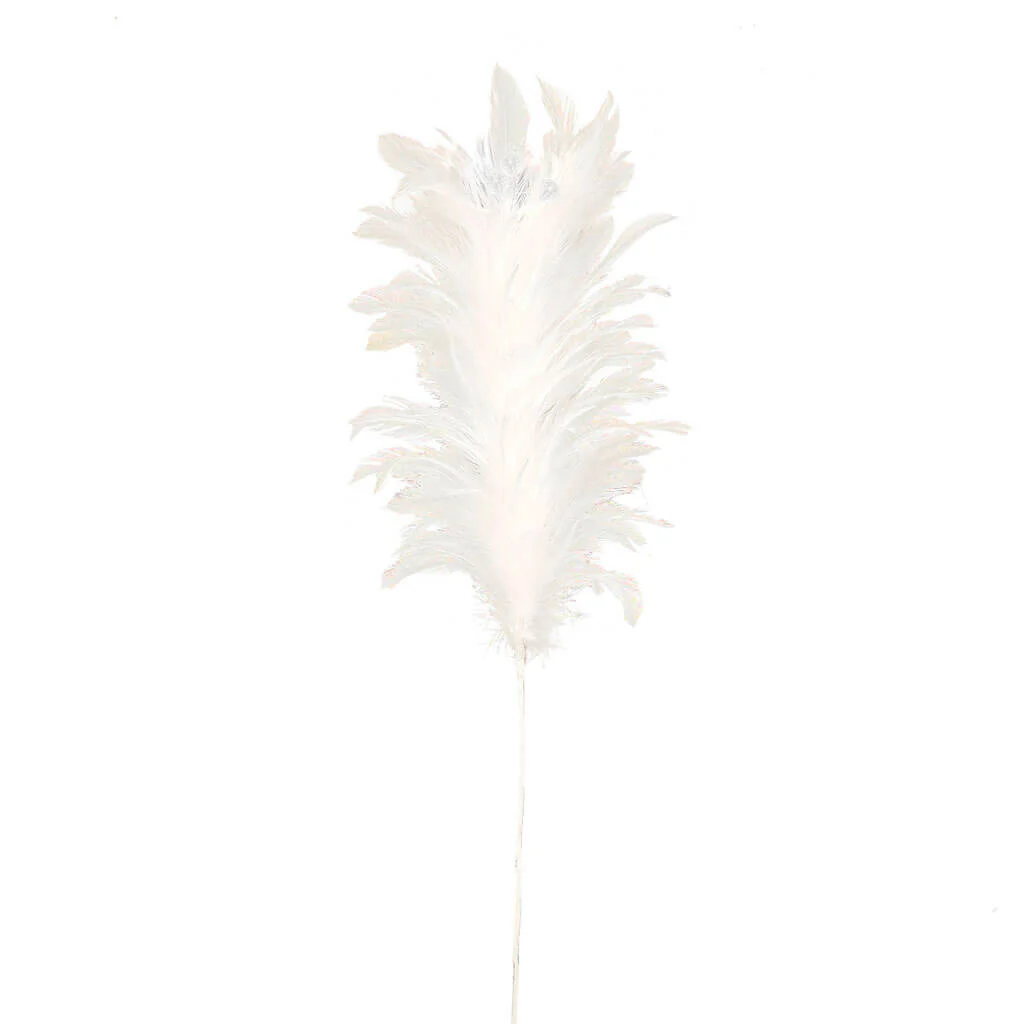 White Hackle Feather & Pearl Pick 23in