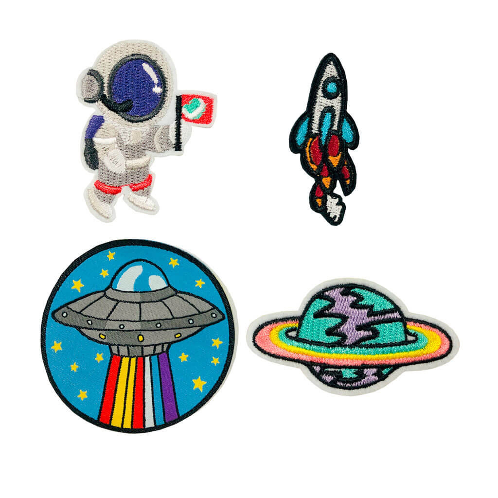 Planet & Space Iron On Appliques 4ct