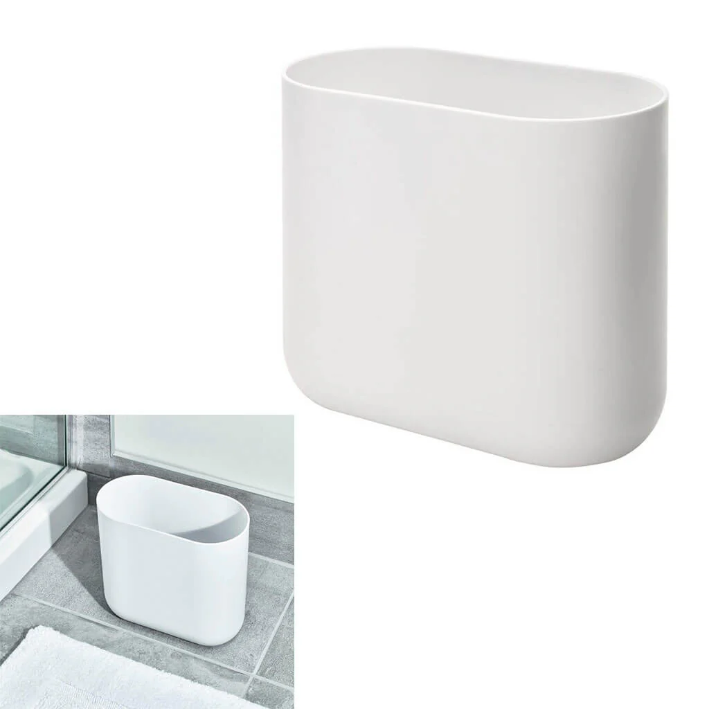 Cade Slim Waste Can, White