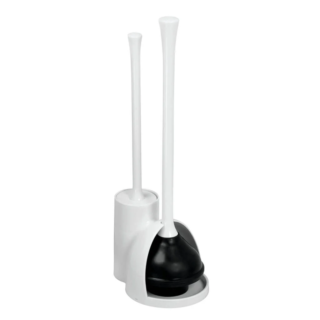 Una Slim Bowl Brush & Plunger White