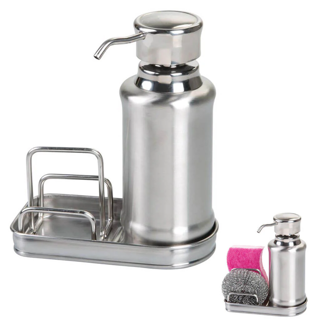 Pump Caddy York Ergo Soap & Scrubby Center Brushed