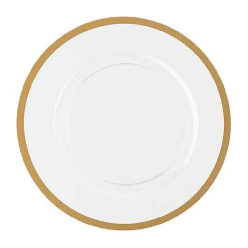 Pearl with Gold Rim Charger Plate, 13in