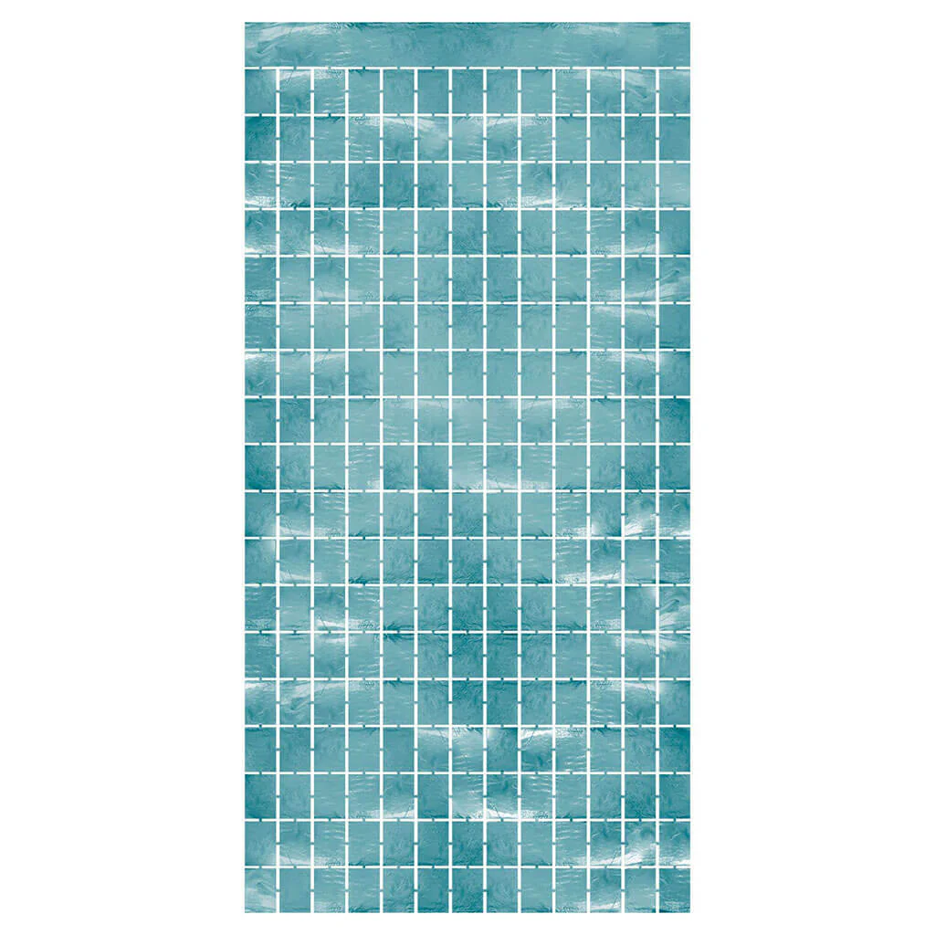 Metallic Square Curtain 6.5ft, Light Blue