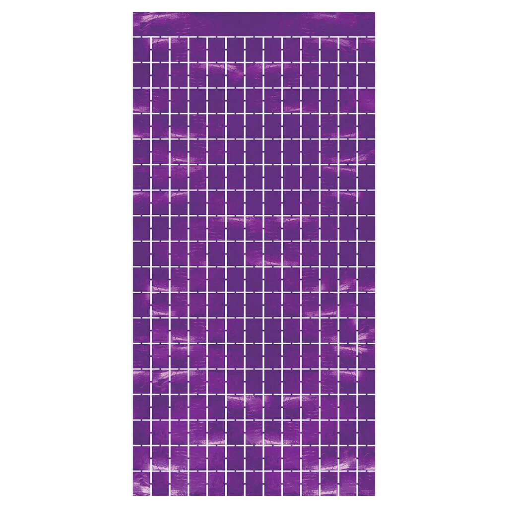 Metallic Square Curtain 6.5ft, Purple