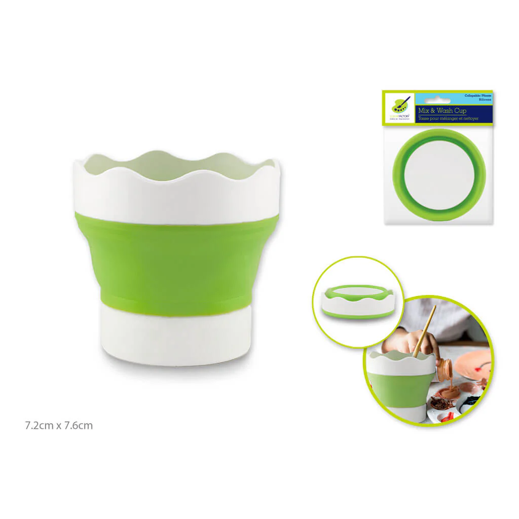 Color Factory: Collapsible Mix&Wash Cup Silicone 3.75in x 3in Mint Green