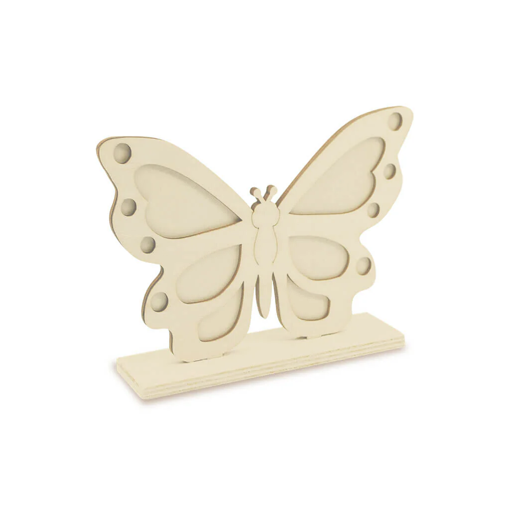 Wood Craft: DIY 6in 3D Shape Standing 5mm Butterfly