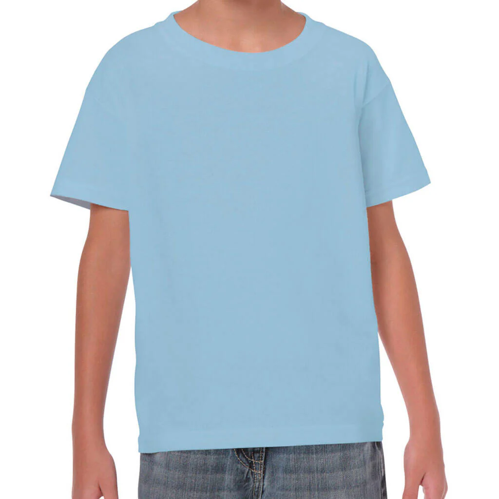 Gildan Youth T-Shirt Light Blue - Image 4