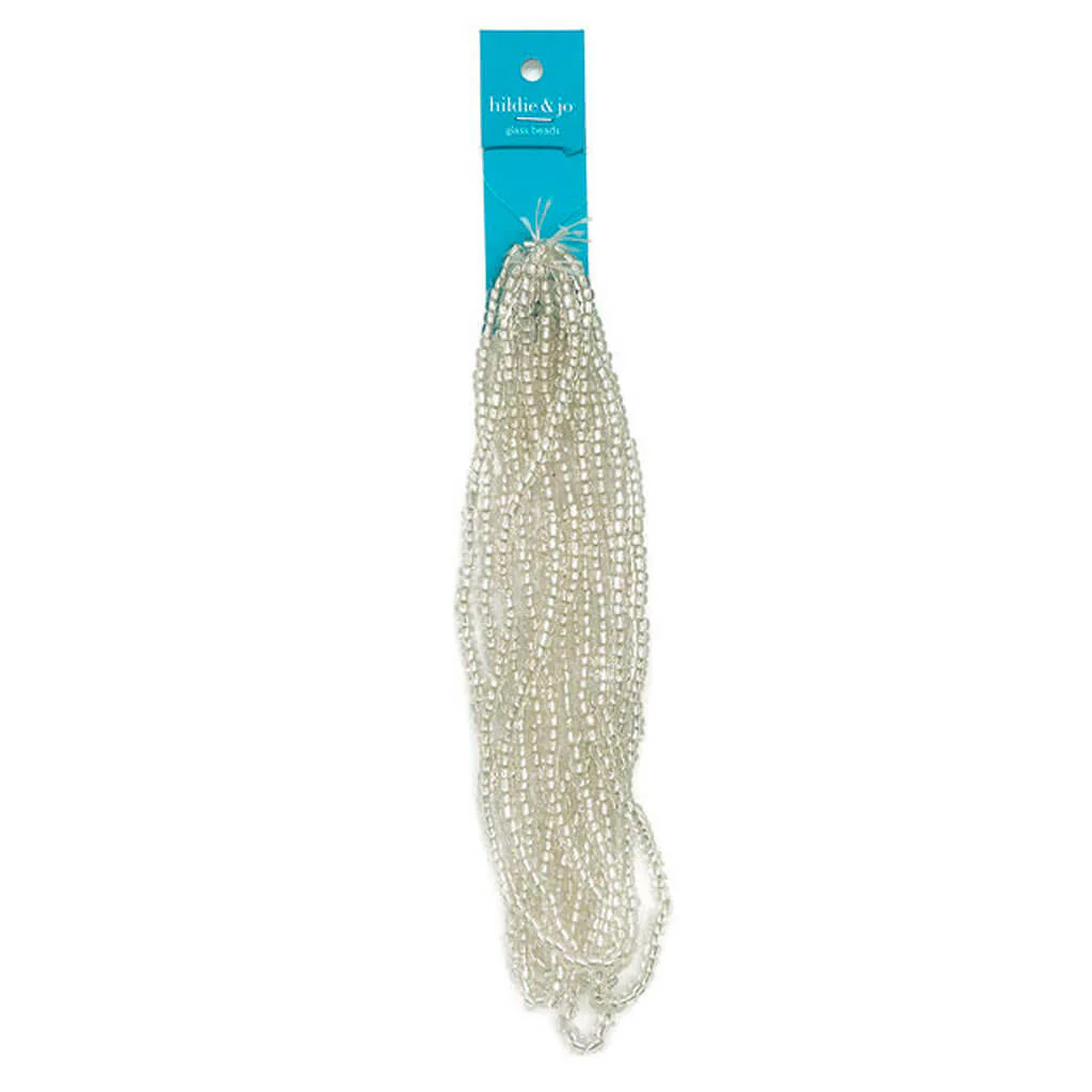 Silver & Clear Glass Seed Strung Beads