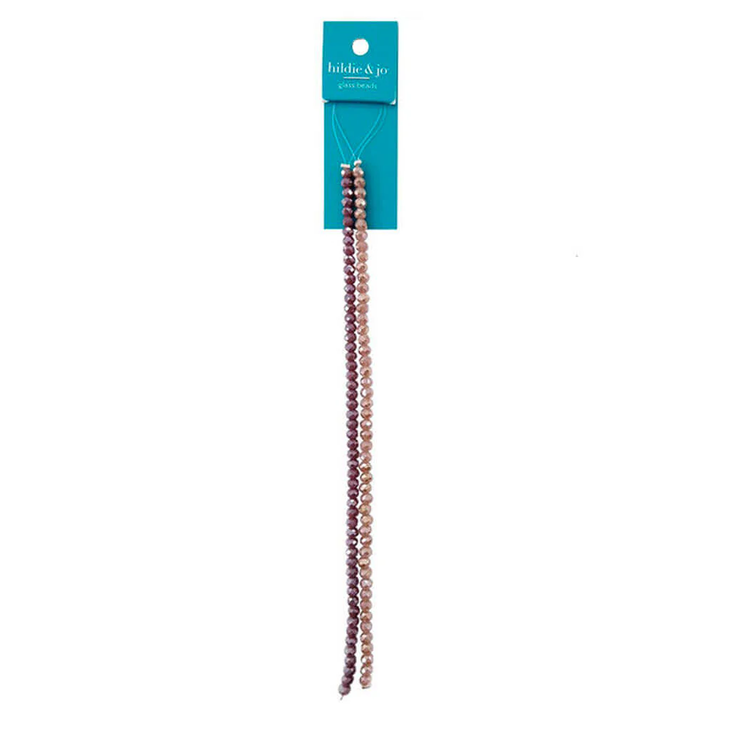 Light Pink & Purple Glass Bead Strands 2ct 7in x 4mm