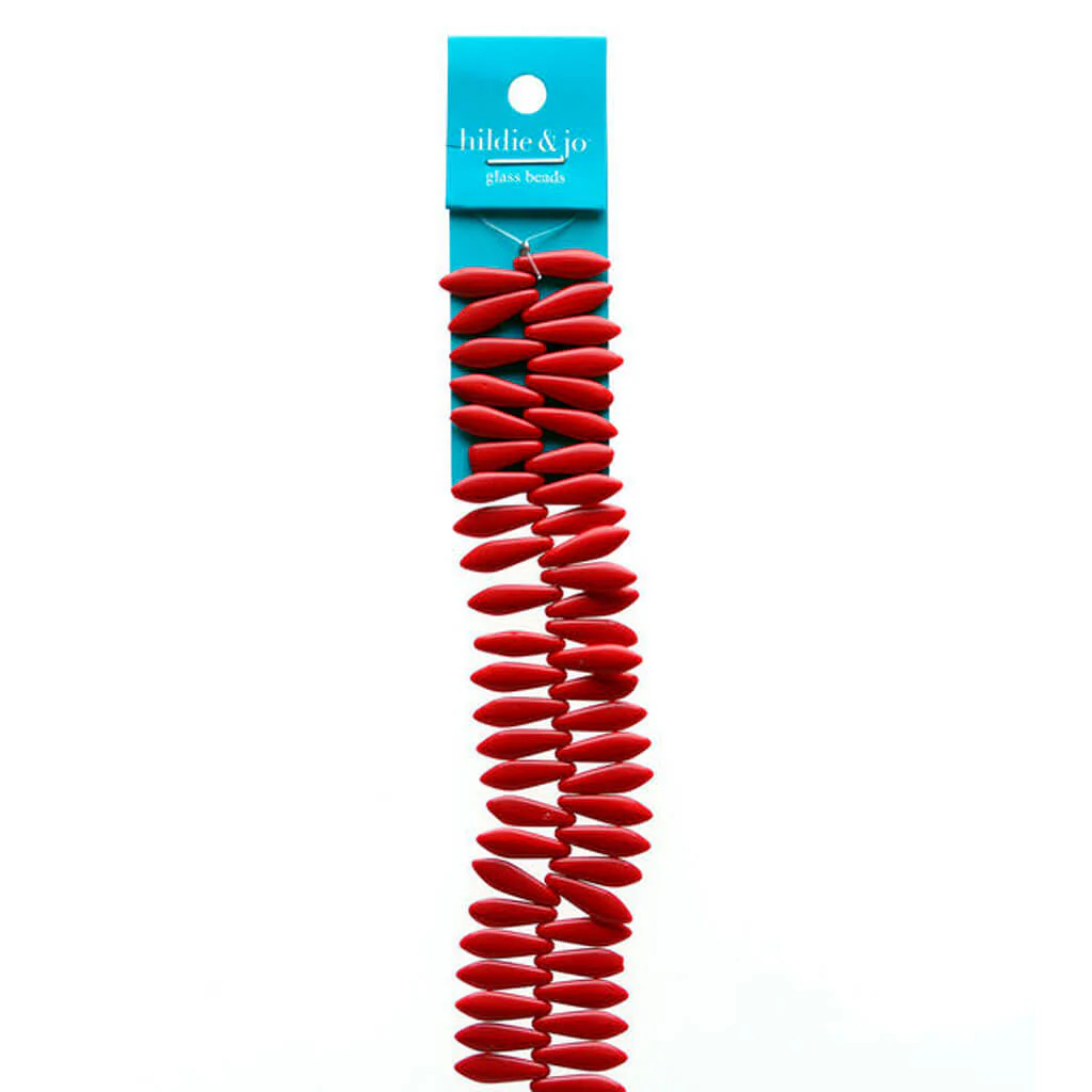 Red Dagger Glass Strung Beads