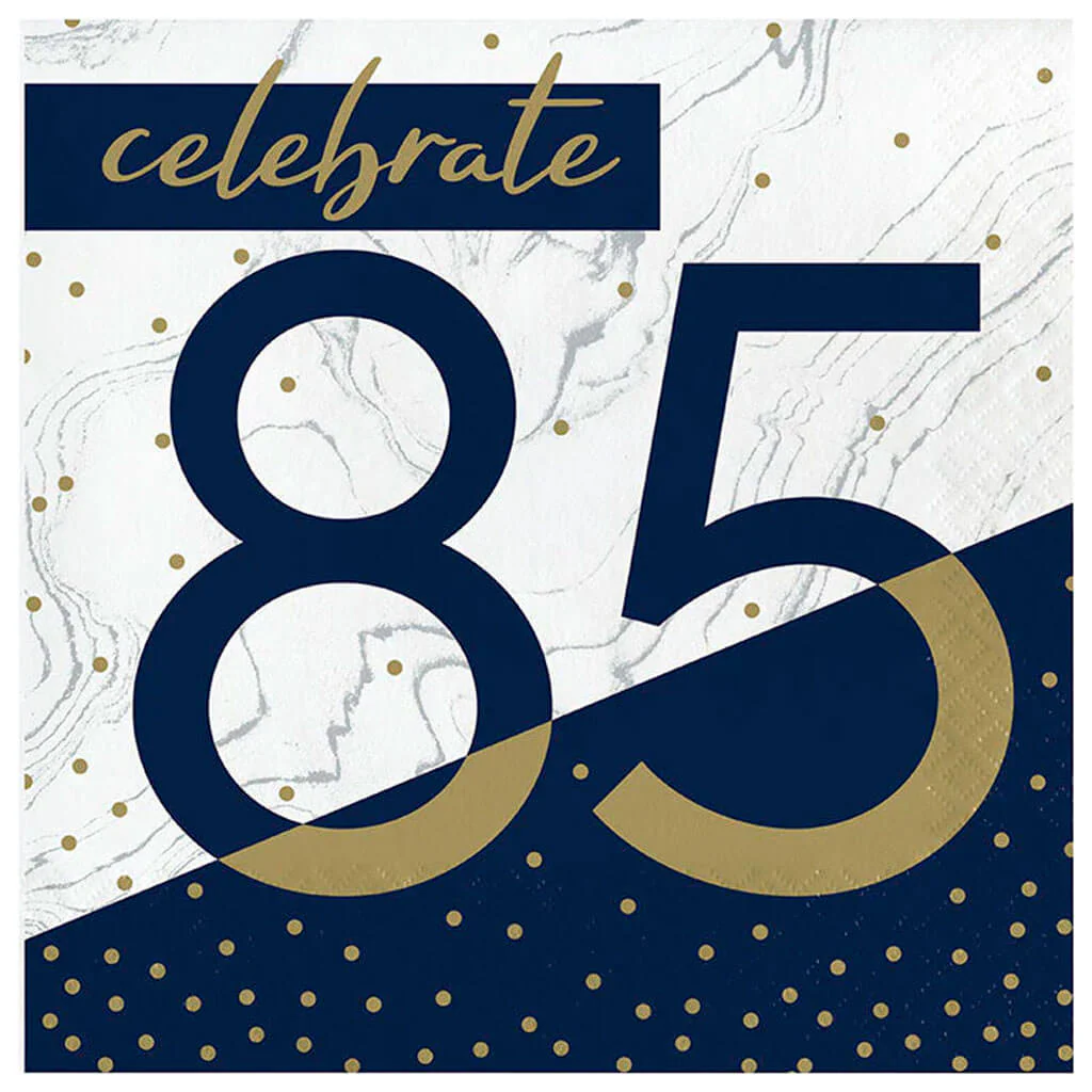 85 Navy & Gold Milestone Lunch Napkin 16ct, 2Ply