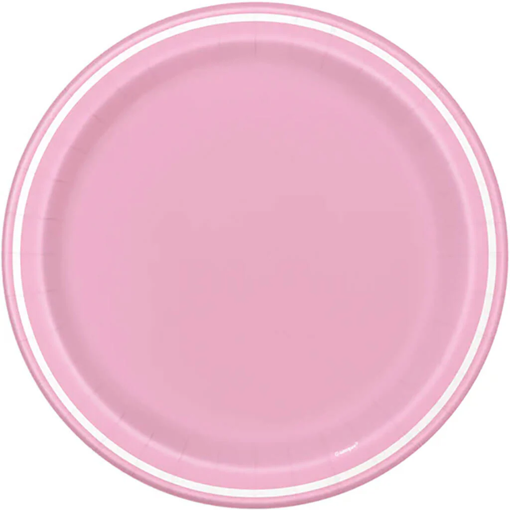 Lovely Pink Striped Dinner Plates 9in, 8ct
